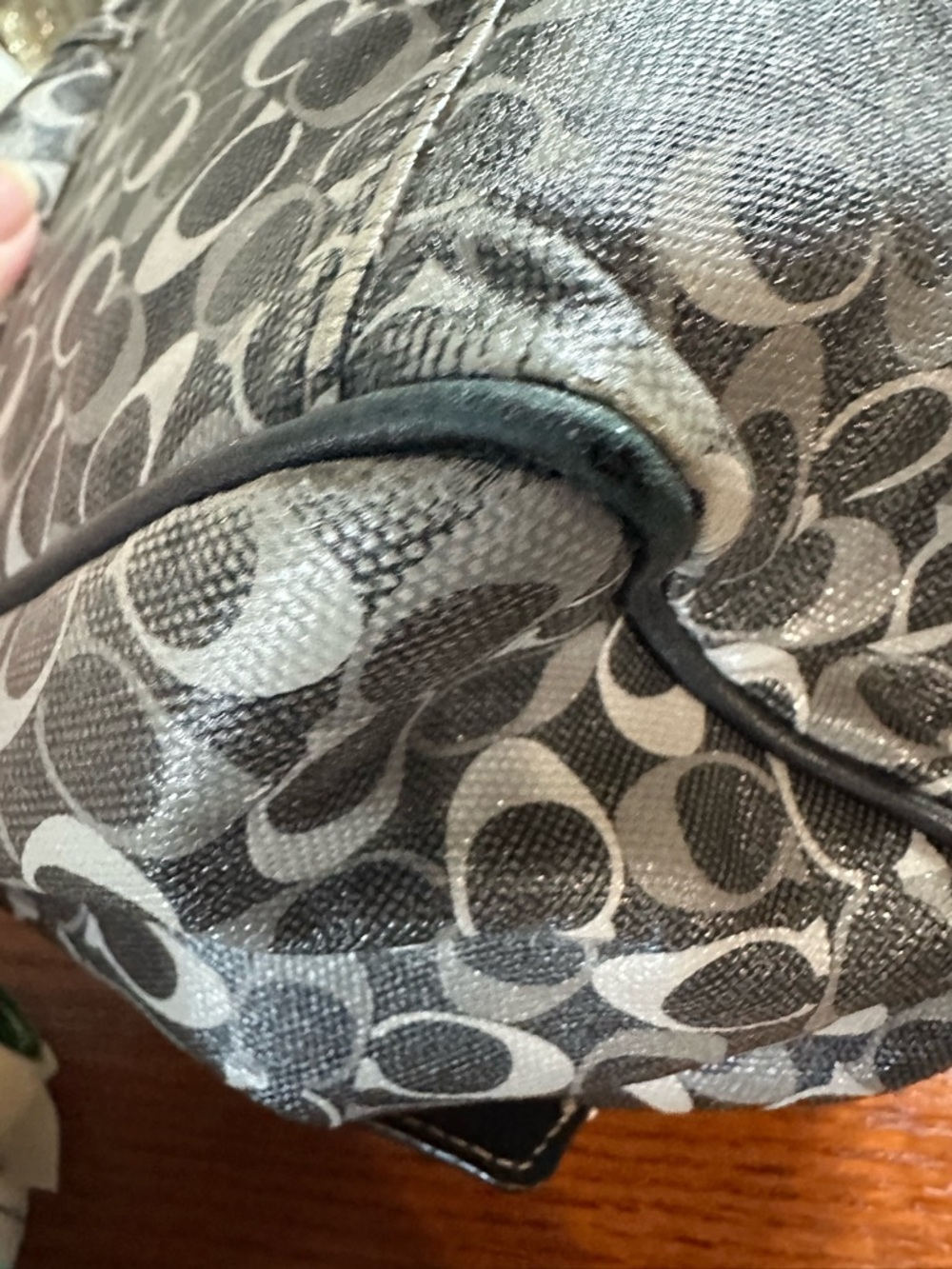 Coach Rehab Signature Monogram Satchel in Black and Gray - Picture 7 of 16